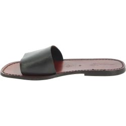 Nu pieds pour homme en cuir marron foncé travaillé main en Italie