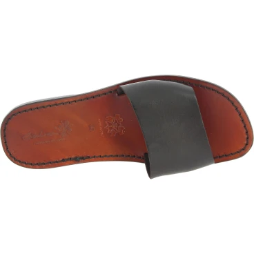 Italienische slipper für Herren aus dunkelbraun Leder