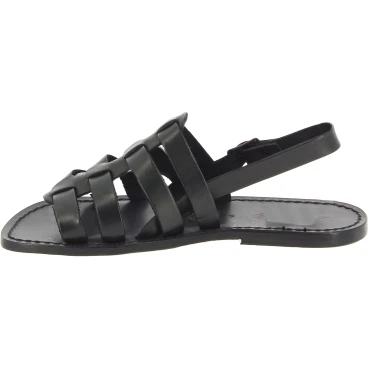 Käfigsandalen für Herren in Schwarze leder