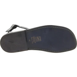 Sandalias romanas de cuero negro para hombres hechos a mano en Italia