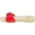 Handmade wooden clog slippers for men with adjustable red leather band