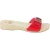 Handmade wooden clog slippers for men with adjustable red leather band