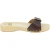 Handmade men's wooden clog sandals with adjustable dark brown leather band