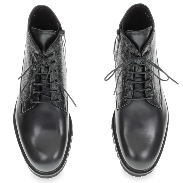 Bota con cordones Fratelli Borgioli de piel de becerro envejecida negra