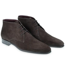 Herrenstiefelette aus dunkelbraunem Wildleder Fratelli Borgioli - Handwerkskunst Made in Italy