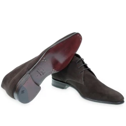 Men's Ankle Boot in Dark Brown Suede Fratelli Borgioli - Made in Italy Craftsmanship