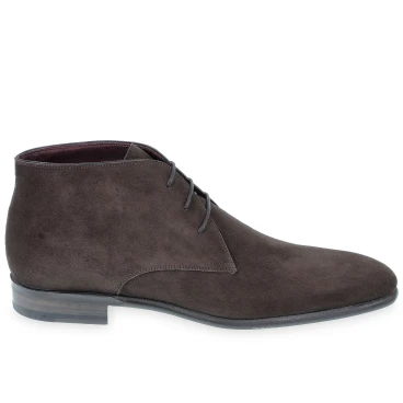 Men's Ankle Boot in Dark Brown Suede Fratelli Borgioli - Made in Italy Craftsmanship