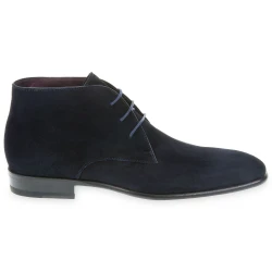 Bottines pour homme en daim bleu foncé Fratelli Borgioli