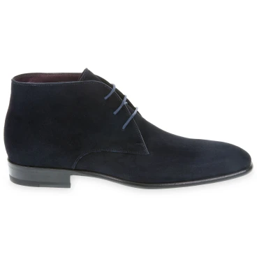 Bottines pour homme en daim bleu foncé Fratelli Borgioli