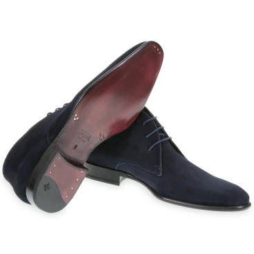 Bottines pour homme en daim bleu foncé Fratelli Borgioli