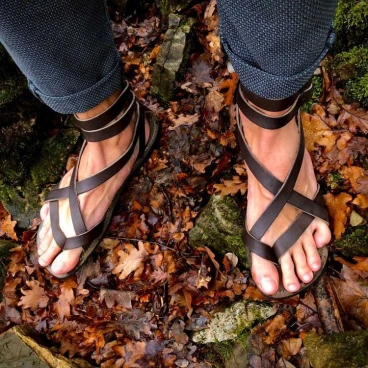 Gladiator Herren-Sandalen aus schlamm Leder in Italien von Handgefertigt