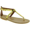 Sandali infradito donna artigianali in pelle laminata giallo