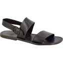 Hand gefertigte Herren-Sandalen aus Schwarze Leder aus Italien