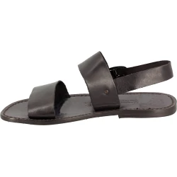 Hand gefertigte Herren-Sandalen aus Schwarze Leder aus Italien
