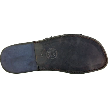 Hand gefertigte Herren-Sandalen aus Schwarze Leder aus Italien