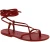 Flache Riemchensandalen aus rotem Leder handgefertigt in Italien