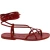 Flache Riemchensandalen aus rotem Leder handgefertigt in Italien