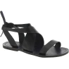 Sandalias negras de piel para mujer hechas a mano en Italia
