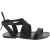 Schwarze Ledersandalen für Damen, handgefertigt in Italien