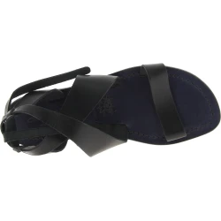 Women's black leather sandals handmade in Italy