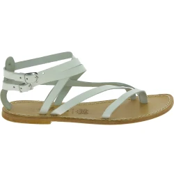 Women's White Leather Gladiator Sandals - Handmade in Italy