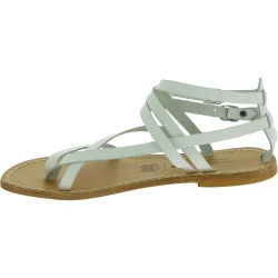 Women's White Leather Gladiator Sandals - Handmade in Italy