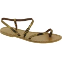 Sandali infradito da donna in pelle color bronzo - Fatti a mano in Italia