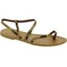 Sandali infradito da donna in pelle color bronzo - Fatti a mano in Italia