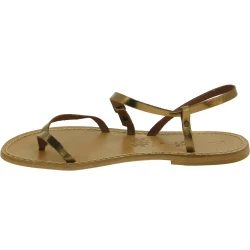 Sandalias de tira de piel color bronce para mujer – Hechas a mano en Italia