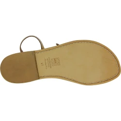 Sandales plates en cuir bronze pour femme – Fabriquées à la main en Italie