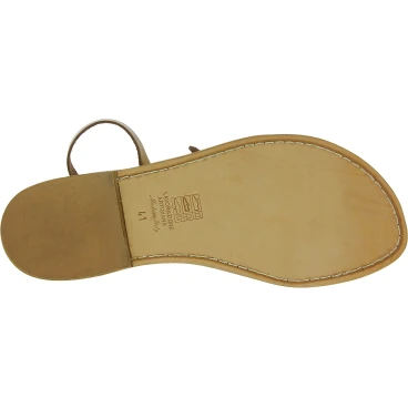 Sandali infradito da donna in pelle color bronzo - Fatti a mano in Italia