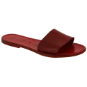 Women's Red Leather Slide Sandals - Handmade in Italy