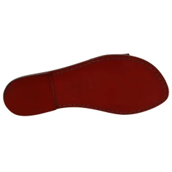 Women's Red Leather Slide Sandals - Handmade in Italy