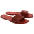 Women's Red Leather Slide Sandals - Handmade in Italy