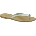Tongs en cuir blanc pour femme - Fabriquées à la main en Italie