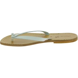Tongs en cuir blanc pour femme - Fabriquées à la main en Italie