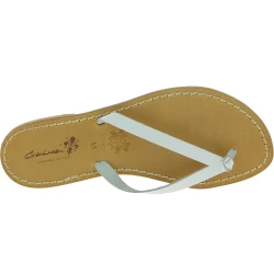 Tongs en cuir blanc pour femme - Fabriquées à la main en Italie