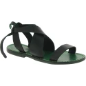 Sandales femme en cuir vert fabriquées à la main en Italie