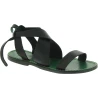 Sandali da donna in pelle verde fatti a mano in Italia
