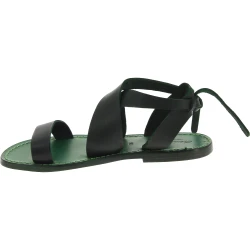 Sandali da donna in pelle verde fatti a mano in Italia