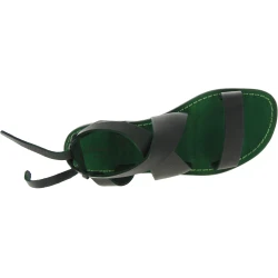 Sandales femme en cuir vert fabriquées à la main en Italie