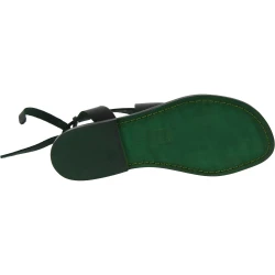 Grün Ledersandalen für Damen, handgefertigt in Italien