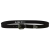 Ceinture western en cuir noir avec boucle argentée gravé
