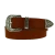 Ceinture western en cuir marron avec boucle argentée gravé