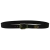Black leather western belt with bronze metal buckle engraved
