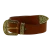 Ceinture western en cuir marron avec boucle bronzé gravé