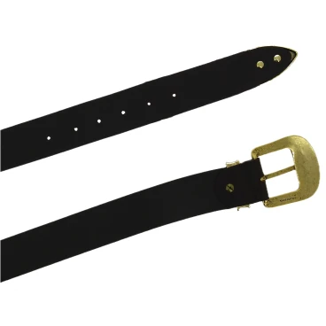 Ceinture western en cuir marron foncé avec boucle bronzé gravé