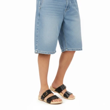 Handgefertigte Clogs für Herren mit doppelt verstellbaren Schwarze Lederbändern