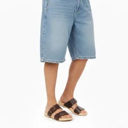 Clogs für Herren mit doppelt verstellbaren Dunkelbraun Lederbändern