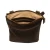 Satchel bag in genuine dark brown calf leather handmade in Italy